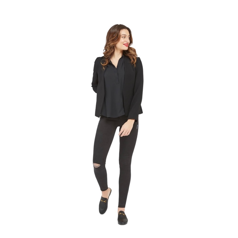 Spanx in color Vintage Black, Distressed Ankle Skinny Jeans Small Spanx Leggings
